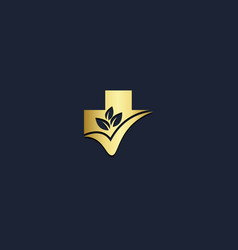 Medic Cross Gold Leaf Logo