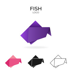 Origami Logo And Icon With Fish