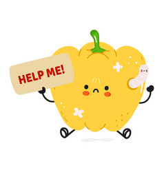 Cute Sad Sick Pepper Asks For Help Character