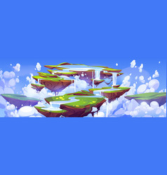 Game Landscape With Waterfall On Floating Islands