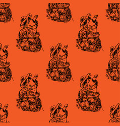 Magic Seamless Pattern On Orange Background