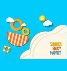 Summer Wallpaper In Paper Style Concept