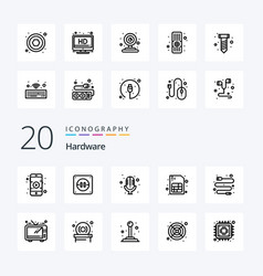 20 Hardware Line Icon Pack Like Tv Entertainment