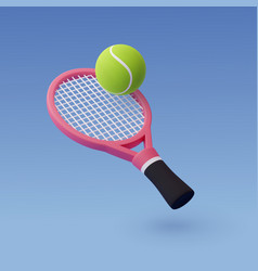 3d Tennis Racket With Ball Sport And Game