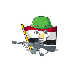 Army Flag Egypt Mascot Character Shape