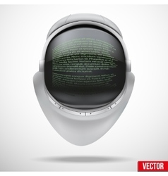 Astronaut Helmet With Digital Text On Reflection