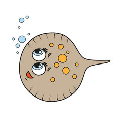 Cute Cartoon Flounder Fish Color Variation