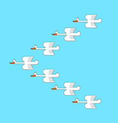 Flock Of Ducks Cartoon Of Geese