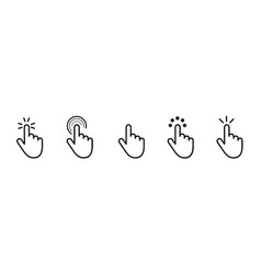 Hand Click Icon Set Pointer