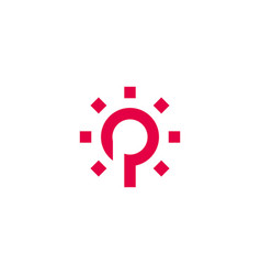 Letter P Power Sun Symbol Logo