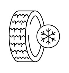 Ice Winter Season Tires Line Icon