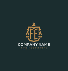 Initial Fe Logo For Law Firm With Luxury Modern