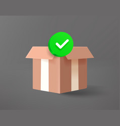 Opened Gift Box With Green Checkmark 3d Icon