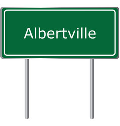 Albertville Alabama Usa Road Sign Green