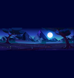 Cartoon Nature Landscape Night Time Background