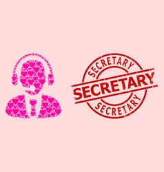 Distress Secretary Stamp And Pink Lovely Call