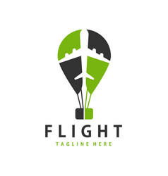 Hot Air Balloon Flight Travel Logo