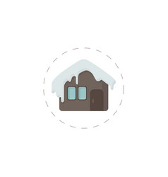 House In Snow Icon Flat Icon Isolated On On White