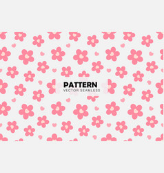 Pink Flowers With Heart Shape Pattern