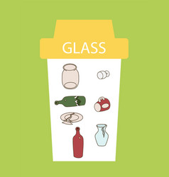 Set Of Glass Trash