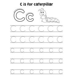 Caterpillar Animal Tracing Letter Abc Coloring C