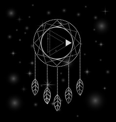 Native American Indian Dreamcatcher In Silver