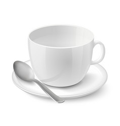 Realistic Empty White Cup