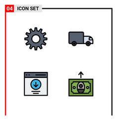 Set 4 Modern Ui Icons Symbols Signs For Cogs