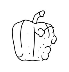 Pepper Rotten Food Line Icon