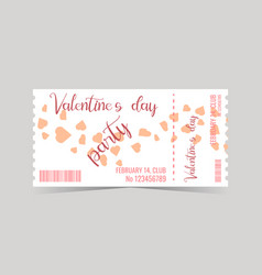 Valentine Day Party Ticket Festive Template Layout