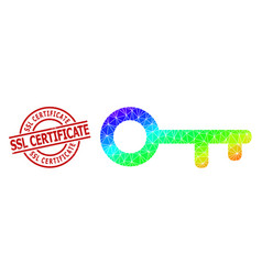 Grunge Ssl Certificate Badge And Lowpoly Spectrum