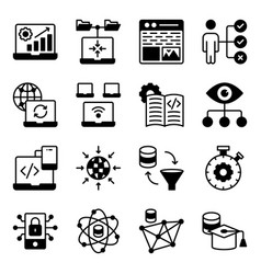 Pack Of System Coding Glyph Icons