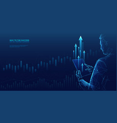 Abstract Stock Exchange And Trader Holding Tablet