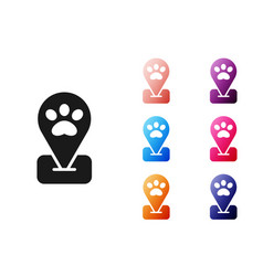 Black Location Pet Grooming Icon Isolated