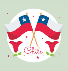 Chile Flags And Flower