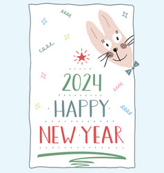 Happy New Year 2024 Greeting Card Cute Funny