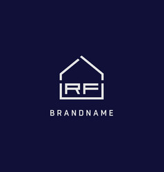 Initial Letter Rf Roof Real Estate Logo Design