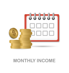 Monthly Income Icon 3d From Economic Collection