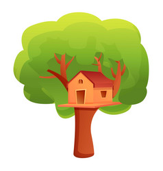 Park Treehouse Icon Cartoon Style