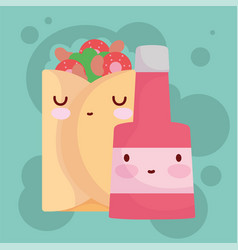 Cute Burrito And Sauce