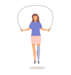 Jumping Rope Disabled Girl Icon Cartoon