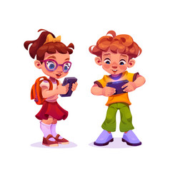 Kids Playing Game On Mobile Phone