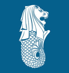 Merlion Statue On Blue