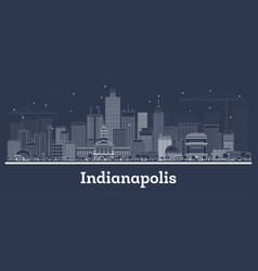 Outline Indianapolis Indiana City Skyline