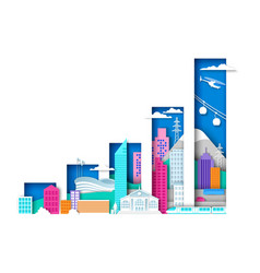 Raising Bar Graph With City Elements Urban