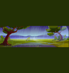 Summer Rain Nature Landscape Cartoon Background