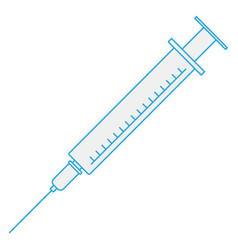 Syringe Icon Medical Shot Blue Line Symbol