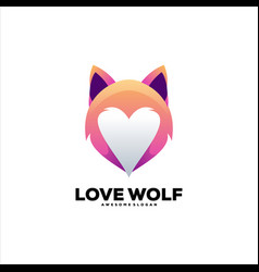 Wolf Love Colorful Gradient Logo