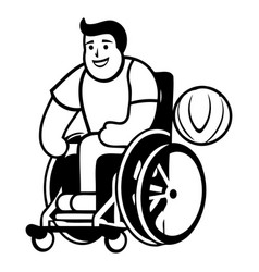 Disabled Man In Wheelchair Handicapped Man In