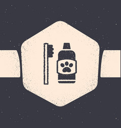 Grunge Dental Hygiene For Pets Icon Isolated